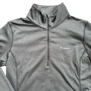 COLUMBIA Mock Neck 1/2 Front Zip Grey Top Size Large